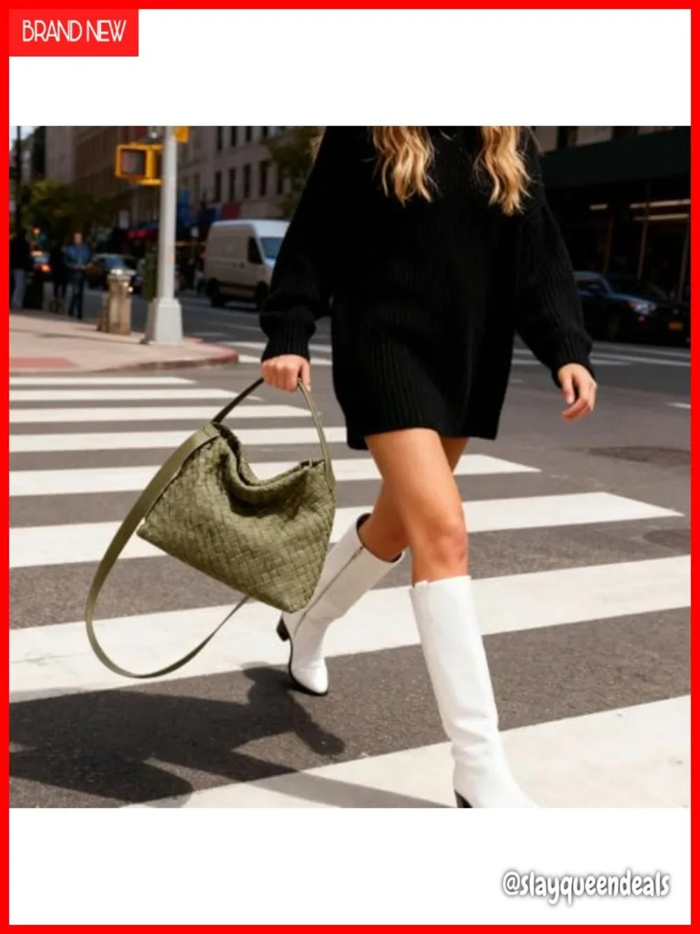 Faux Suede Woven Tote Bag Large Hobo Shoulder Purse